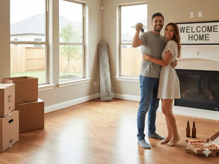 fiatal pár a nappaliban