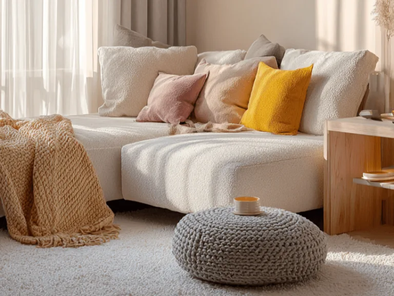 Adásvétel előtt álló ingatlan kényelmes nappalija