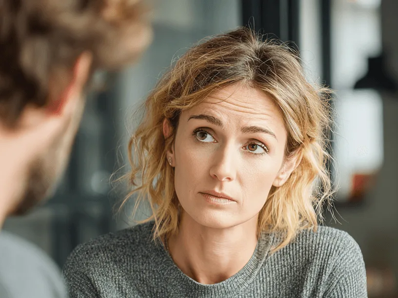 Aggódó eladó ügyvéddel tárgyal