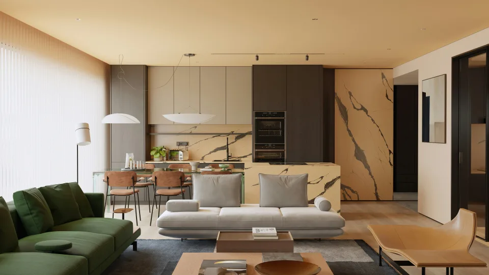 luxuslakás amerikai konyhája